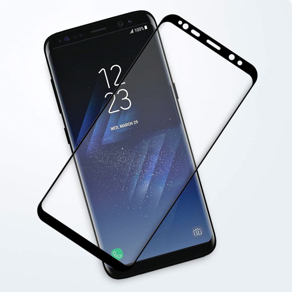 Samsung S8 Plus/S9 Plus Tempered Glass - Clear/Black | Full Glue, Edge-to-Edge Screen Protector