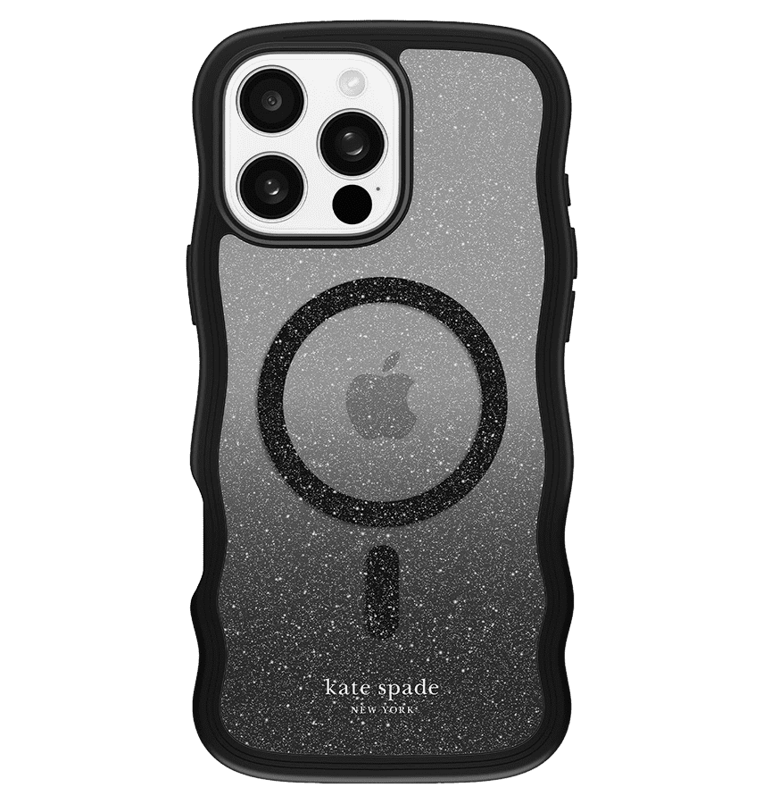 iPhone 16 Pro Max MagSafe Case - Black | Kate Spade Wavy Stylish & Protective Back Cover image 0