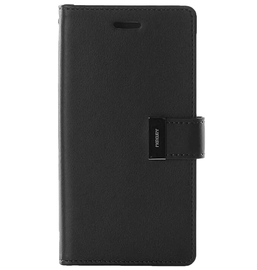 iPhone 13 Pro Max Wallet Case – Black | Goospery Mercury Rich Diary Luxury Flip Cover with Multiple Card Slots & Premium Leather image 0