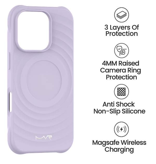 iPhone 16 Pro Max MVR Wave Silicone Case - Lavender | MagSafe Compatible Protective Cover image 4