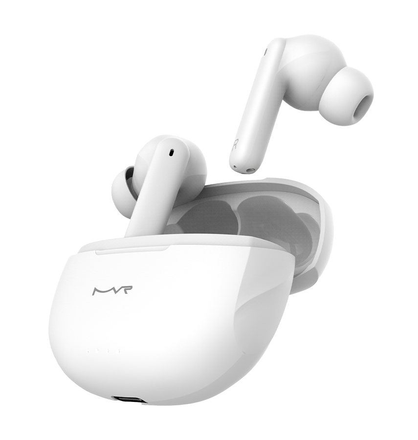MVR Owl True Wireless Earbuds – White | Active Noise Cancelling (ANC), 30H Playtime & IPX5 Waterproof image 3