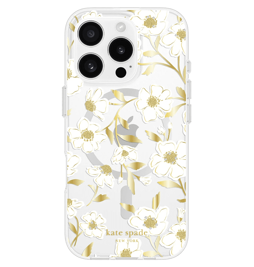 iPhone 16 Pro Max MagSafe Case - White | Kate Spade Floral Sunshine Protective Back Cover image 0