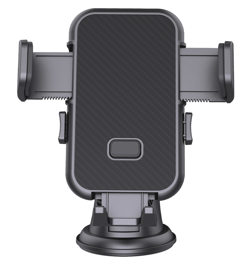 Beetle R1 Easy - Touch Universal Car Phone Holder - Black | Universal One - Hand Operation Clip Mount with Soft Rubber Grips & Air Vent Compatibility image 0
