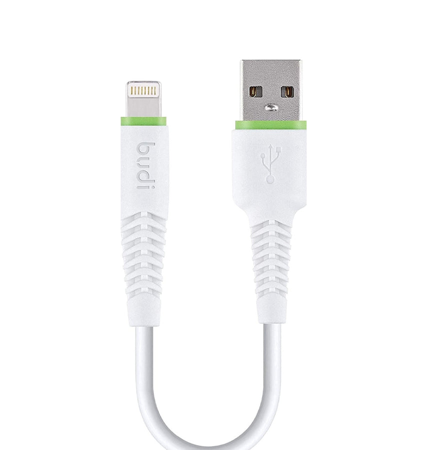 Budi Lightning Cable - White | Model 150L20, MFi Certified 20cm Charging Cable image 0
