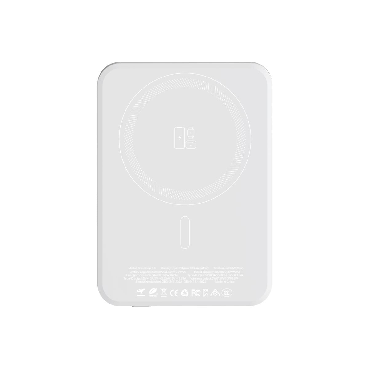 MVR Slim Snap 3.0 5000mAh MagSafe Power Bank - Silver