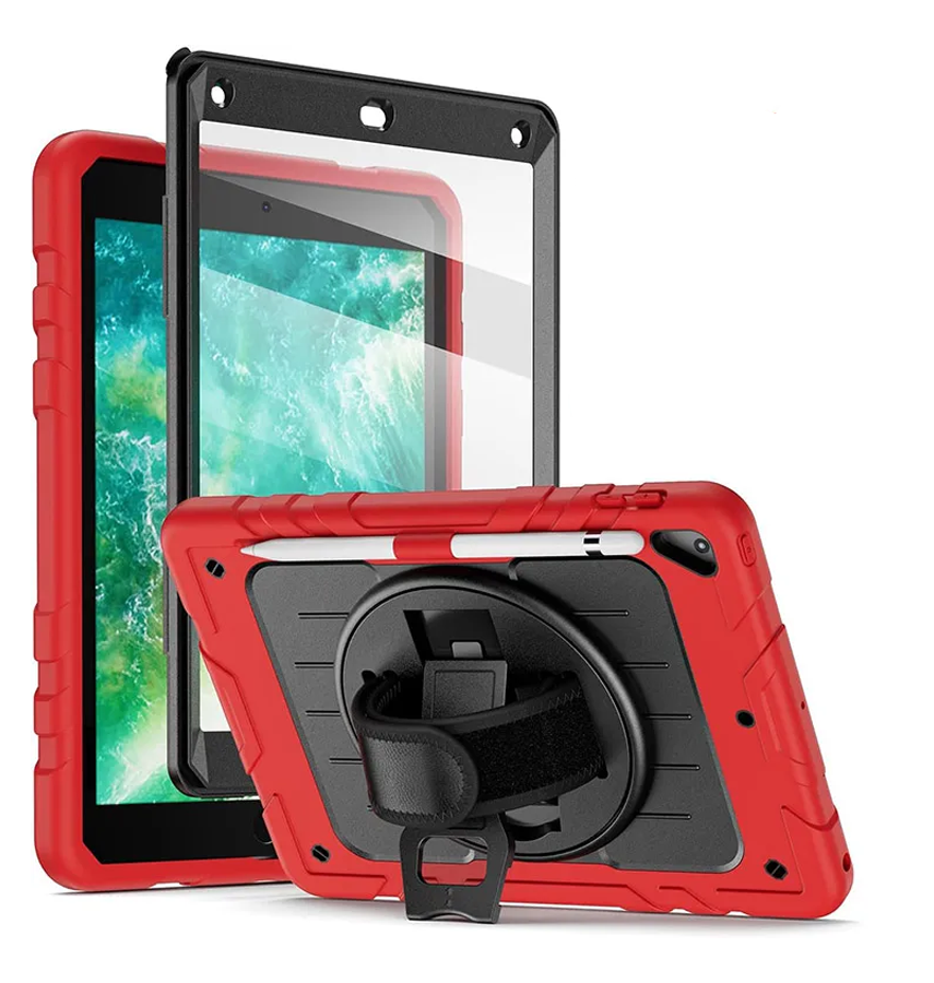Apple iPad Air 2/9.7 Case - Red |Survivor Generic Rugged Case with Hand Strap, Shockproof & Scratch - Resistant Protective Cover image 0