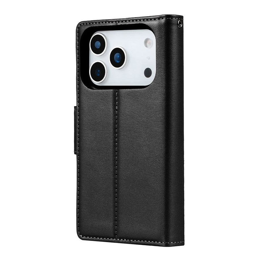 iPhone 17 Pro Leather Case – Black | Hanman Magnetic Detachable Wallet, Premium Protection, MagSafe Compatible