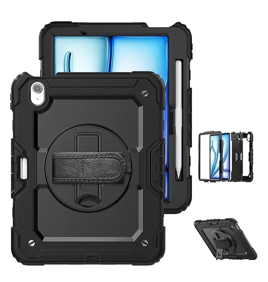 Apple iPad Air 11 (2024/25) Case - Black | Survivor Generic Rugged Case with Hand Strap, Shockproof & Scratch - Resistant Protective Cover image 0