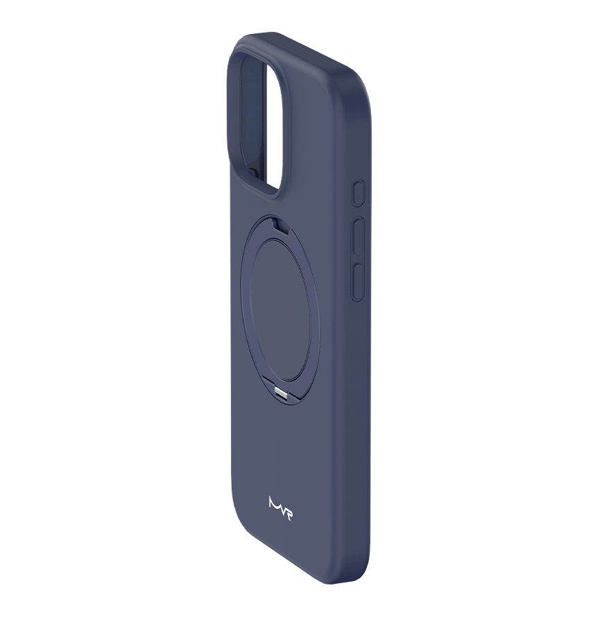 iPhone 16 Pro Max MVR Wave Silicone Case - Navy | Built In Adjustable Kickstand Back Cover image 1