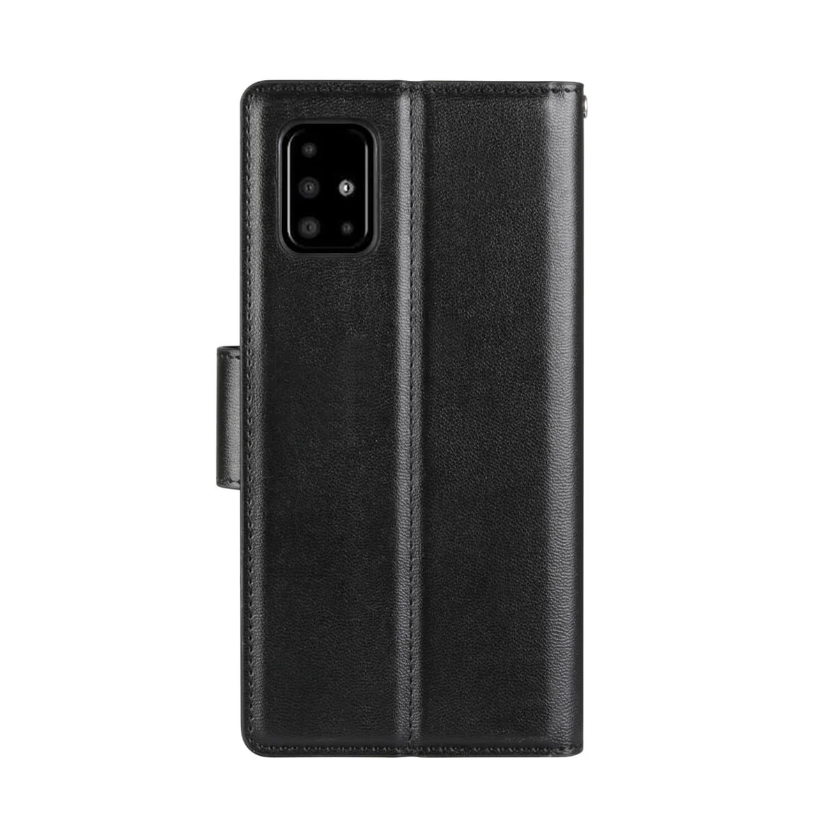 Samsung A13/A04s Diary Case - Black | Hanman Flip Cover with Clasp, Card Slots & Full Protection