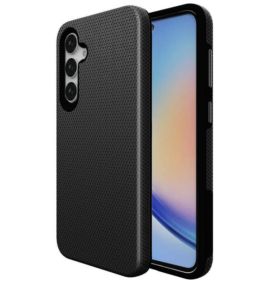 Samsung Galaxy A55 Triangle Geometric Case - Black | Rugged Shockproof Cover image 0