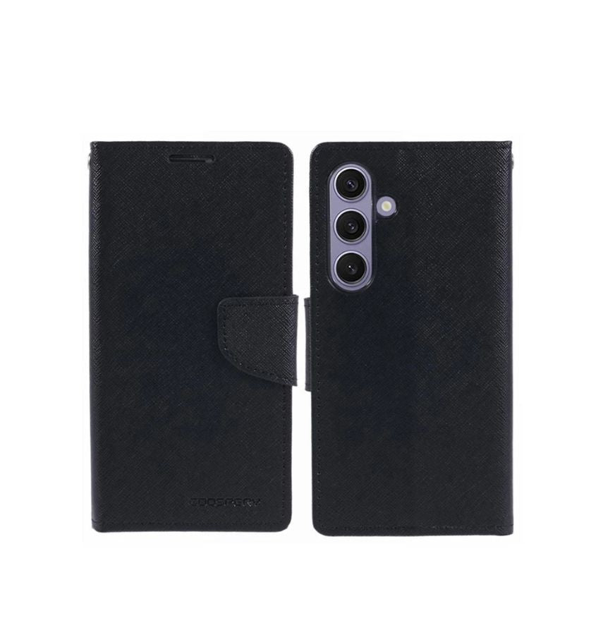 Samsung Galaxy S24 Plus Wallet Case - Black | Mercury Bluemoon Diary, Soft Anti - Slip Grip & Shockproof Cover image 0