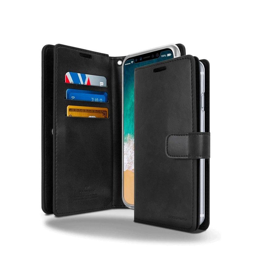 Samsung S25 Ultra Diary Case - Black | Mercury Bluemoon Flip Cover with Card Slots & Full Protection image 1