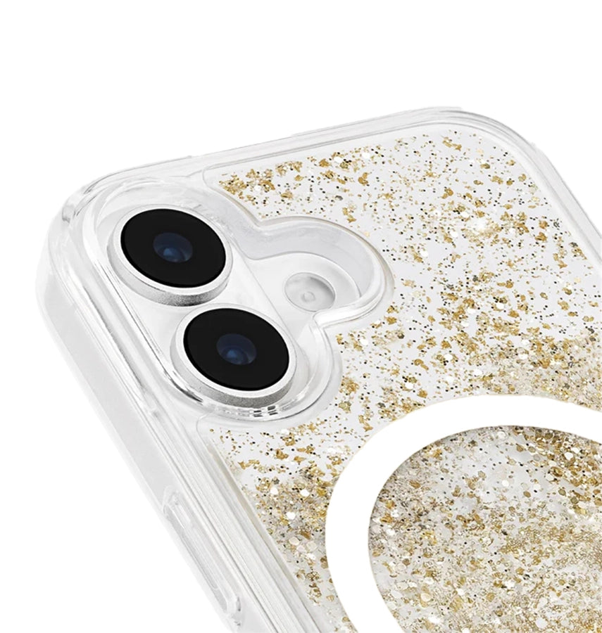 iPhone 17 Magsafe Case – Gold | Case-Mate Waterfall Holographic Finish, Liquid Glitter Effect, Wireless Charging image 2