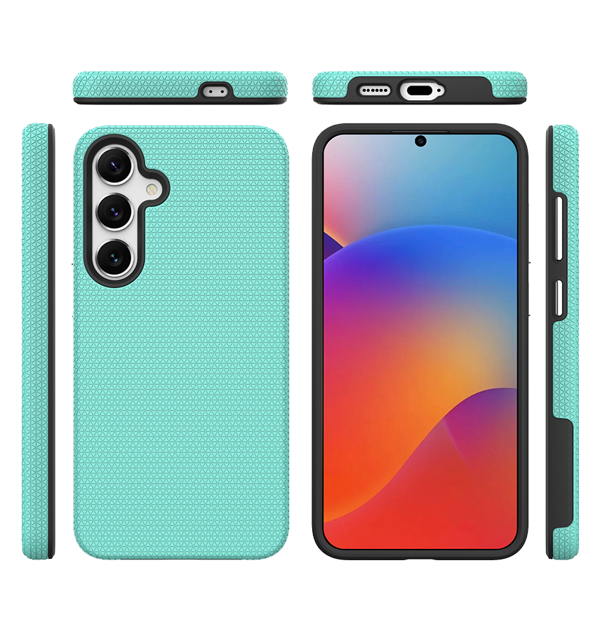 Samsung Galaxy S25 MagSafe Case - Mint | Triangle Texture Rugged Shockproof Cover image 1