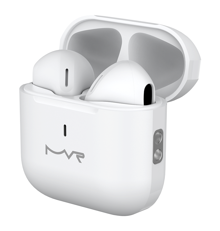 MVR Robin Mini Wireless TWS Earbuds – White | Bluetooth 5.3, 24H Playtime & Touch Controls image 2