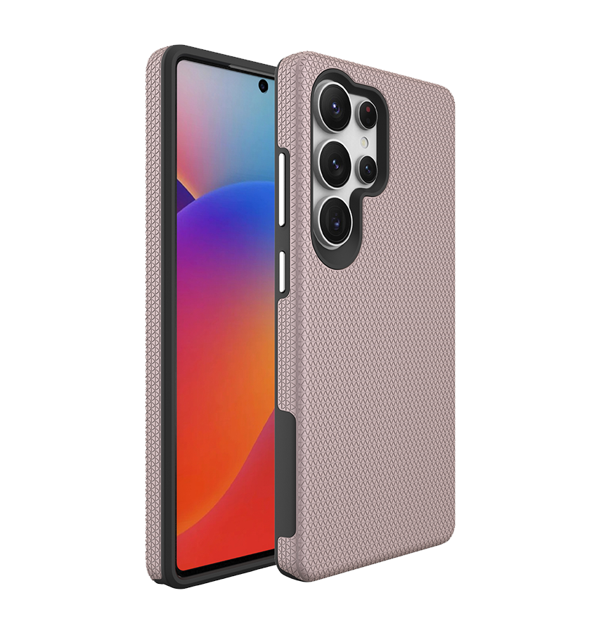 Samsung Galaxy S25 Ultra MagSafe Case - Rose Gold | Triangle Texture Rugged Shockproof Cover