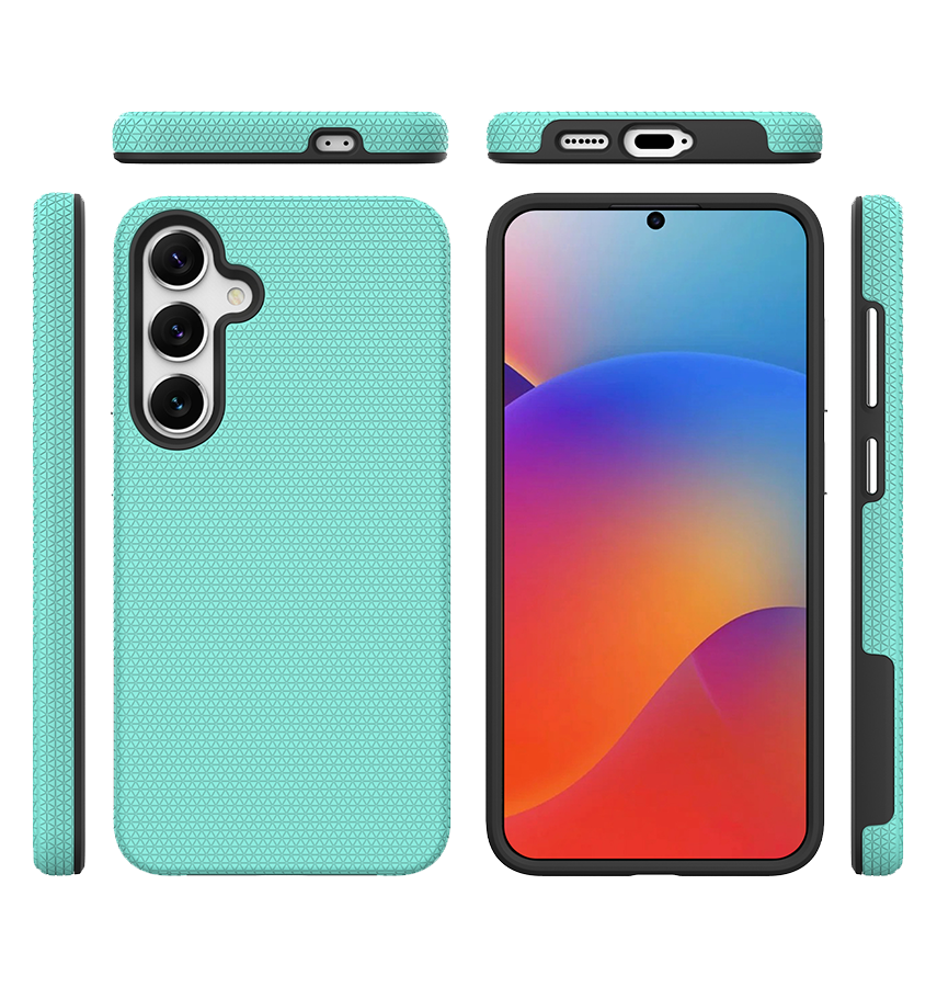 Samsung Galaxy S25 Plus MagSafe Case - Mint |Triangle Texture Rugged Shockproof Cover