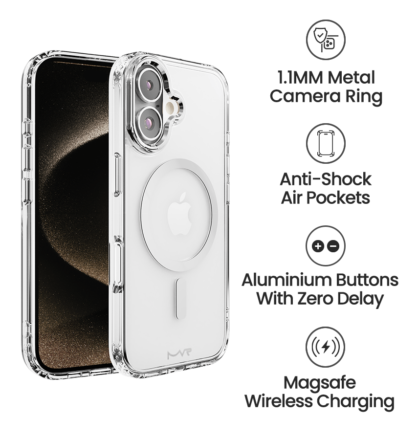 iPhone 16 MVR Impact IMD Case - Silver | MagSafe Compatible, Scratch Resistant Back Cover image 4