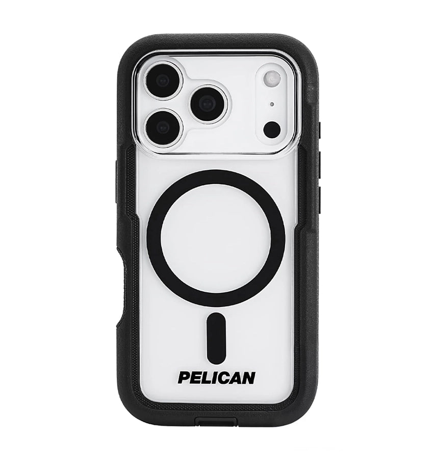 iPhone 17 Pro Max Case – Black/Clear | Pelican Voyager MagSafe Cover with Holster, Heavy-Duty Protection & Belt Clip image 0