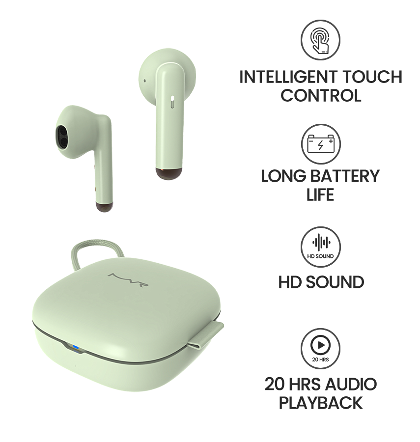 MVR Mavis Wireless In-Ear Headphones - Mint image 6