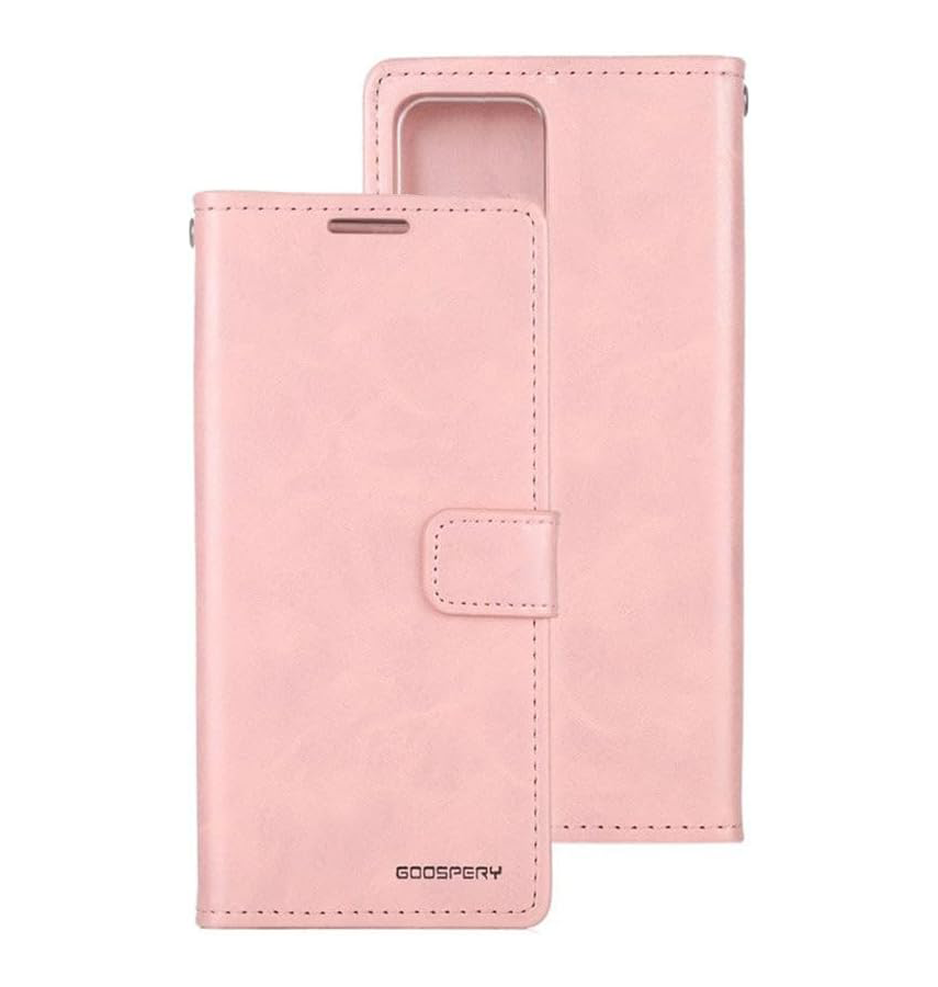 iPhone 15 Pro Max Wallet Case – Rose Gold | Goospery Mercury Bluemoon PU Leather Flip Cover with Stand Function image 0