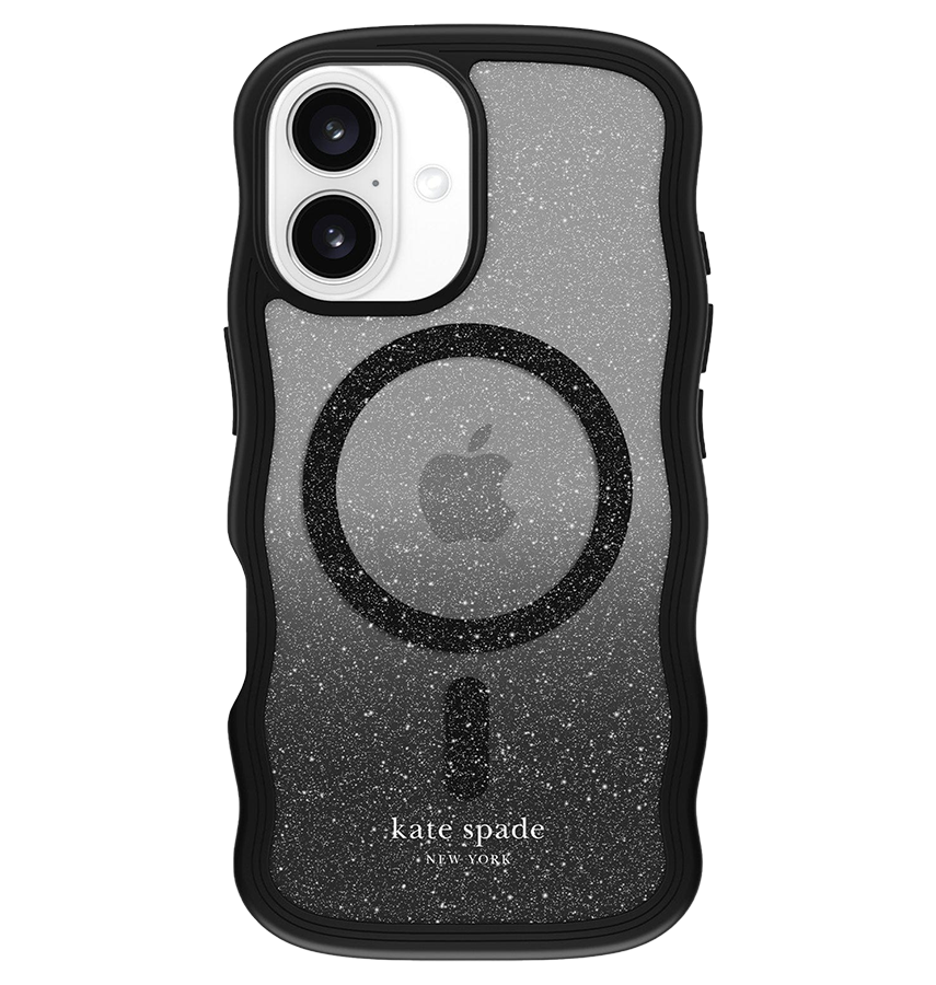 iPhone 16 MagSafe Case - Black | Kate Spade Elegant Wavy Design & Durable Protection Back Cover image 0