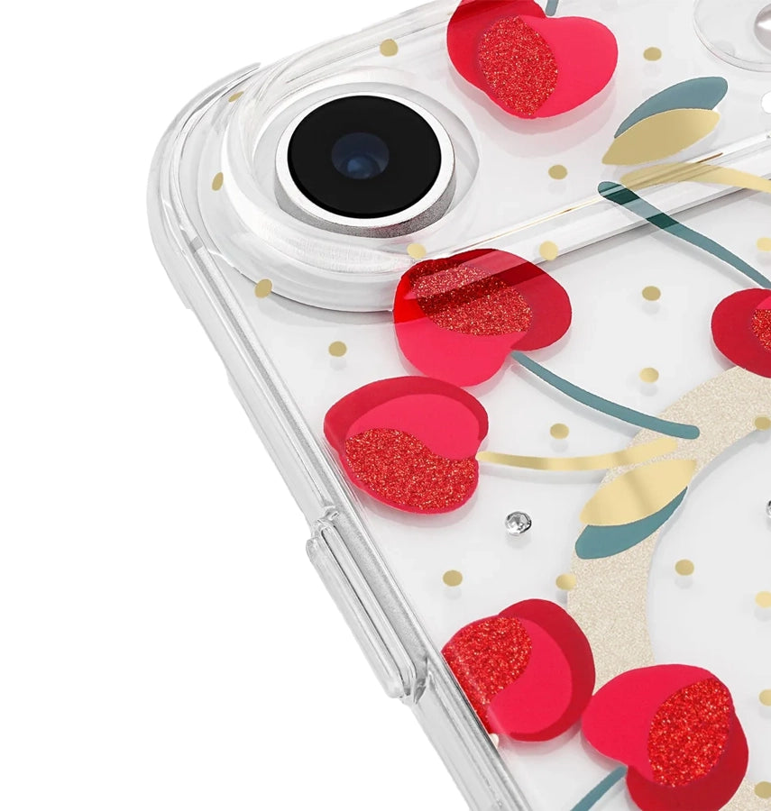 iPhone 17 Air Cherry Dot MagSafe Case – Clear/Red & Gold | Kate Spade Protective Cover with Stylish, Slim & Durable Design image 2