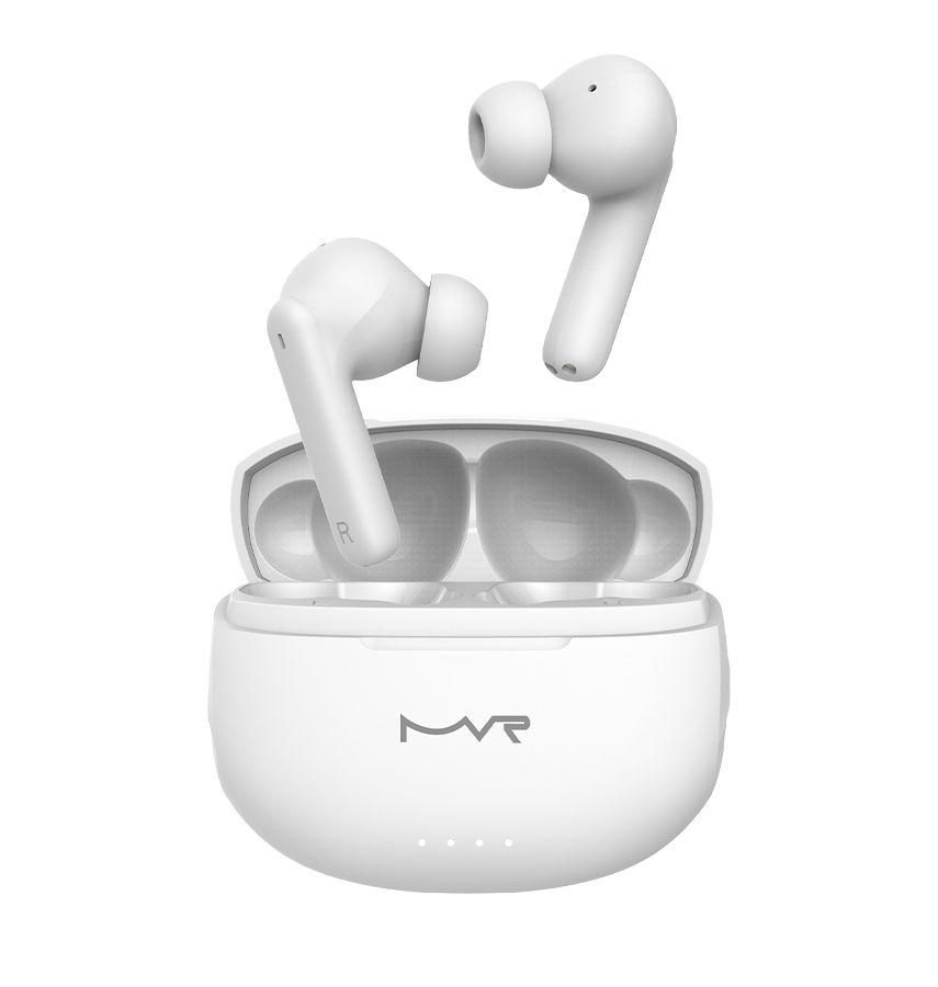 MVR Owl True Wireless Earbuds – White | Active Noise Cancelling (ANC), 30H Playtime & IPX5 Waterproof image 1
