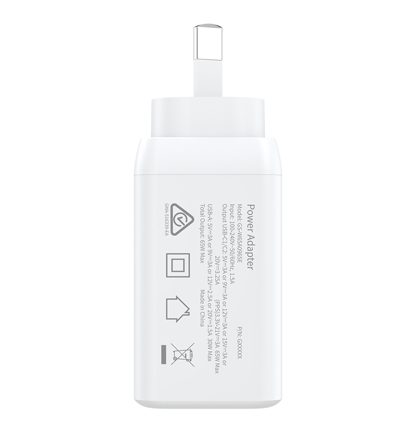 MVR 65W 3 Ports Wall Adapter (GAN-65) - White | SUPPORTS PD 3.0 & QC 3.0 image 4