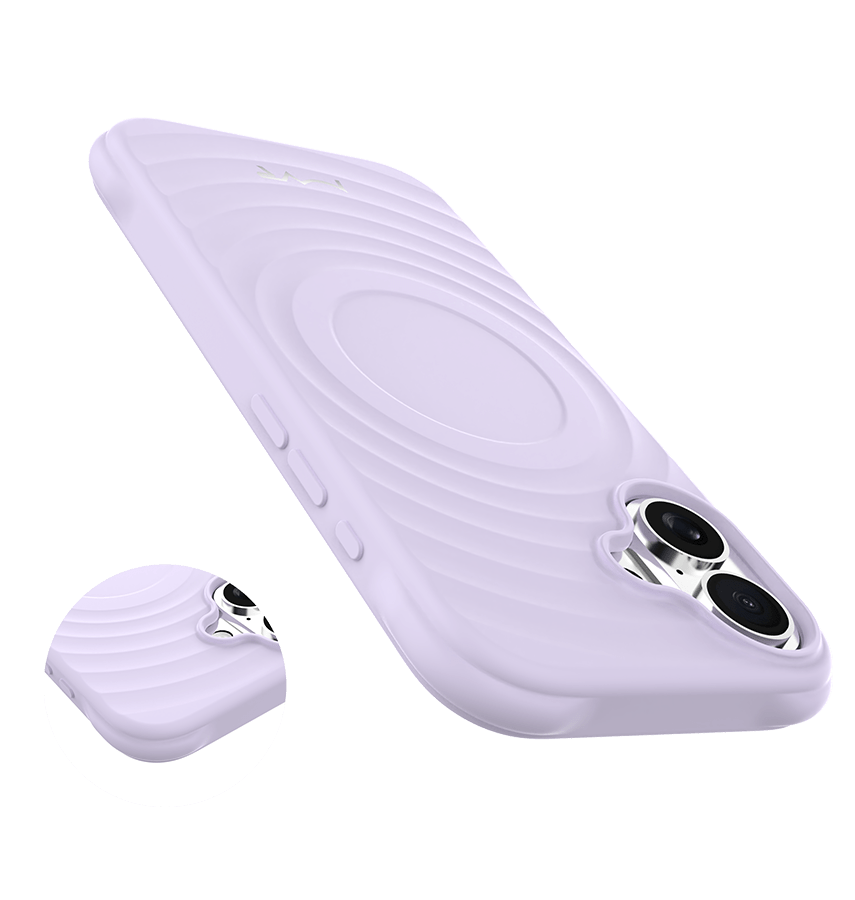 iPhone 16 Plus MVR Wave Silicone Case - Lavender | Shockproof & Slim Fit Back Cover image 3