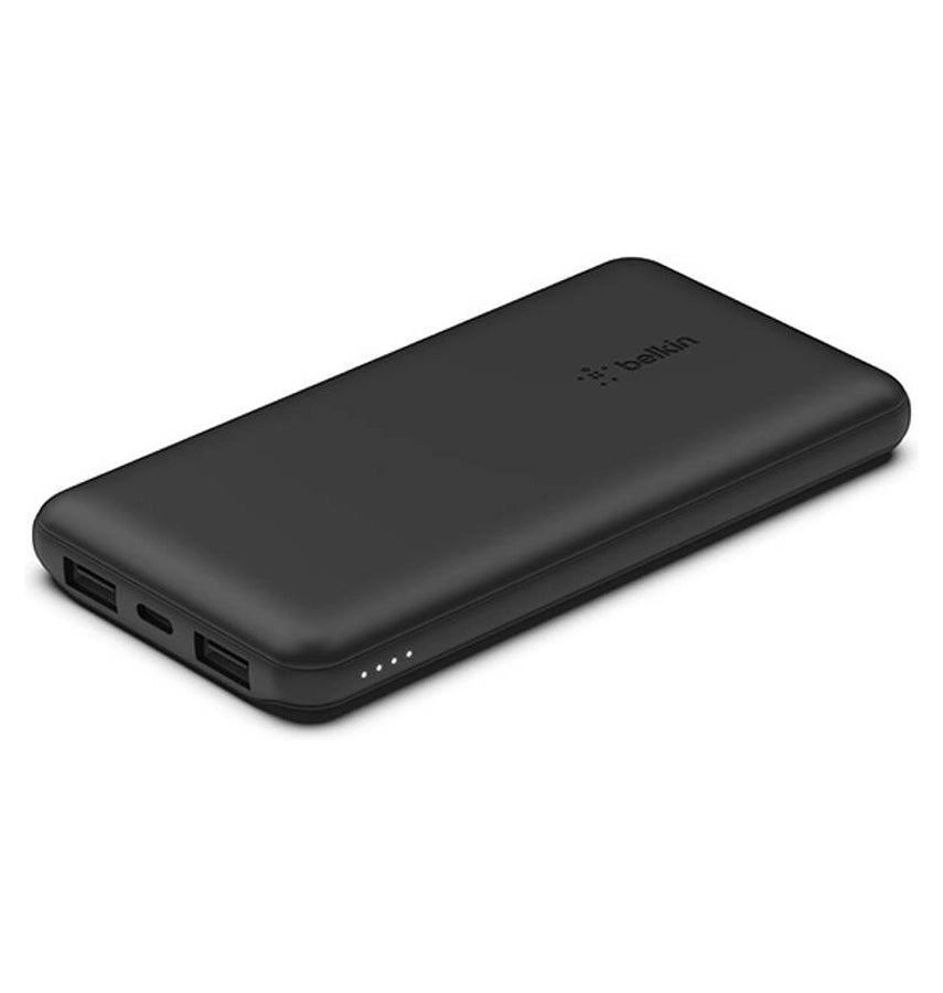 Belkin Boost Power Bank - Black | 10K (Triple-Port) Model (BPB011BTBK), 2xUSB-A, 1xUSB-C, USB-C to USB-A Cable, 18W Total Power, LED light indicater image 0