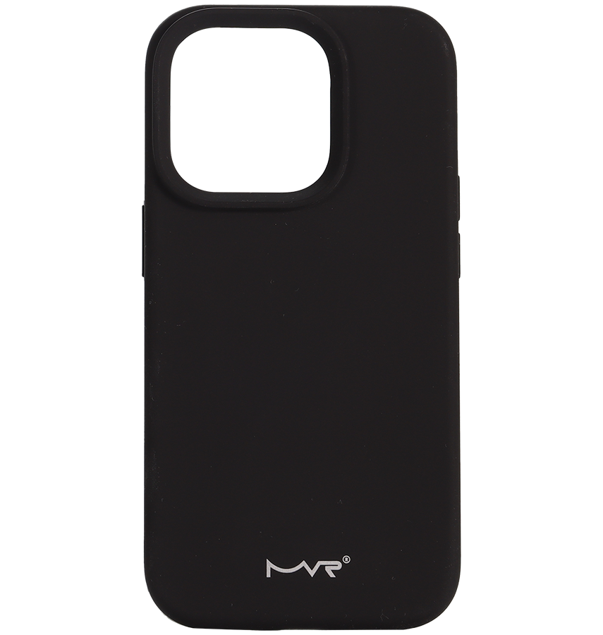 iphone 15 Plus MVR Liquid Silicone Case - Black | Soft Touch Protective Cover image 0