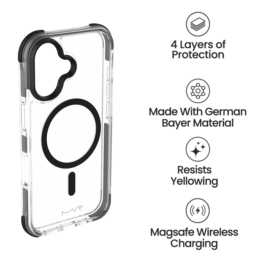 iPhone 16 Case - Black | MVR Robust Shockproof & Scratch Resistant Protective Back Cover image 4