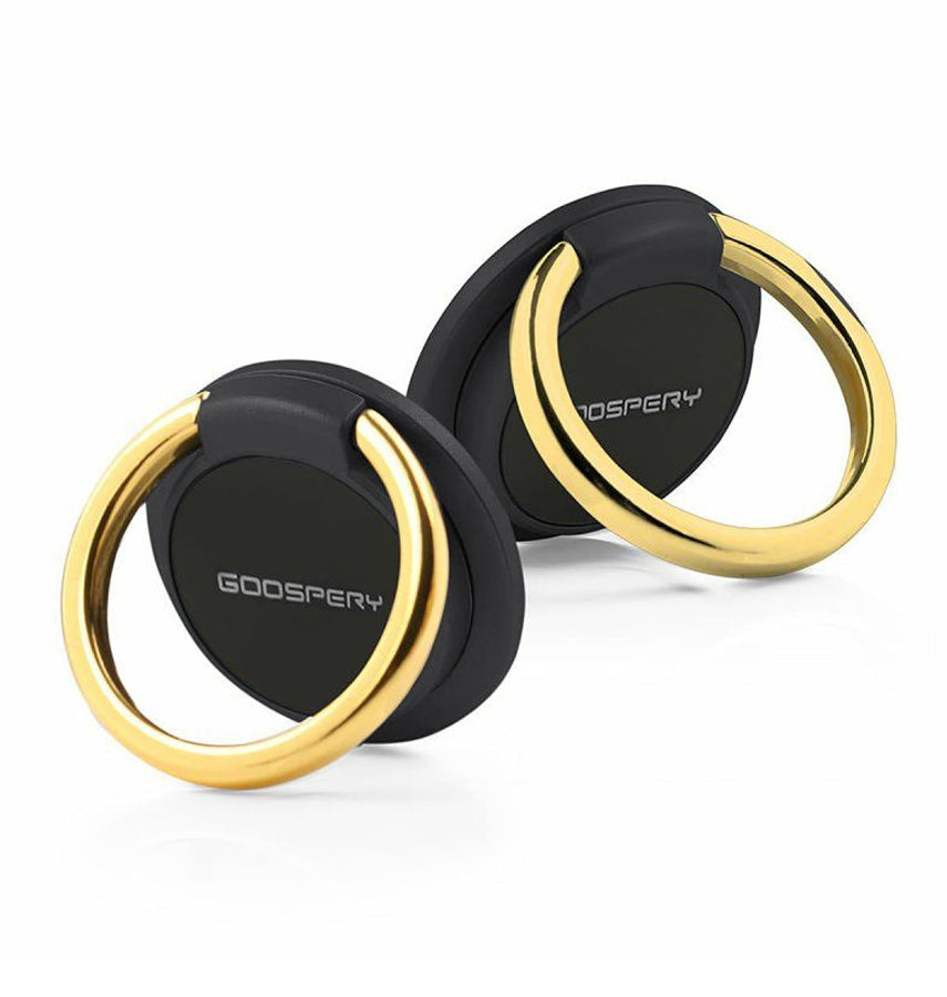 Mercury Goospery Universal Phone Grip Ring - Black & Gold | 360° Rotatable, Light Weight Holder image 0