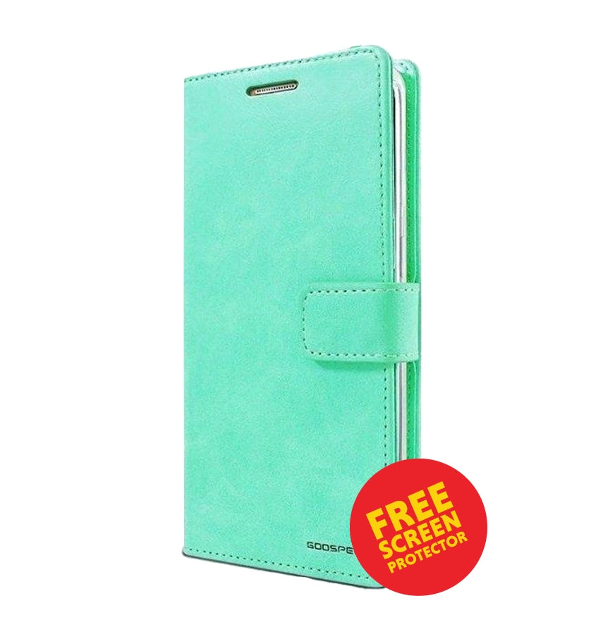 Samsung S26 Ultra Diary Case – Mint | Goospery Mercury Bluemoon with Card Holder & Shockproof Protection image 0