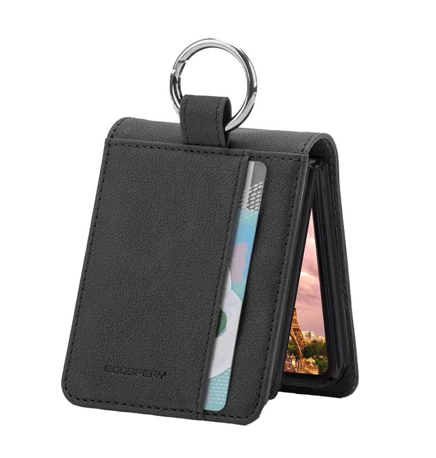 Samsung Galaxy Z Flip 6 Mercury Diary Case - Black | Slim Hard Back Cover with Card Slots image 0