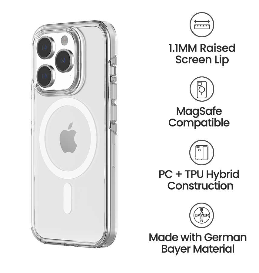 iPhone 15 Pro Max MagSafe Case - Clear | MVR Nova Perfect Fit Design, Soft Touch Protective Cover image 3
