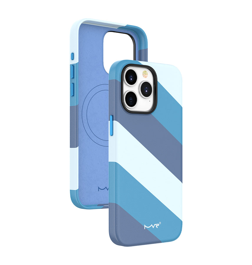 iPhone 15 Plus MVR Stipe Vibe Case - Celeste Blue | Soft Touch Protective Cover image 0