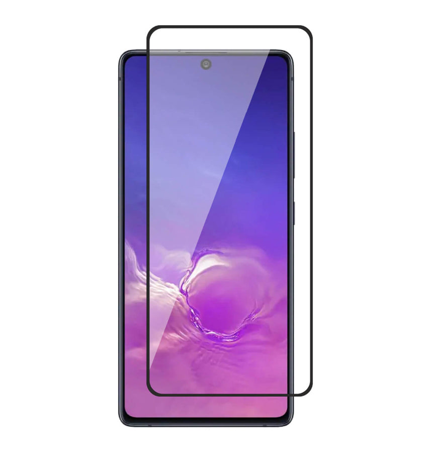 Samsung Galaxy S10 Plus Transparent Tempered Glass - Clear/Black | Edge – to – Edge Full Coverage Curved Screen Protector image 0