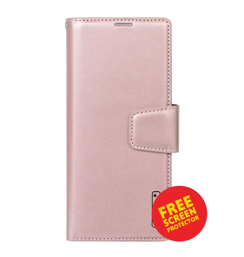 Samsung S26 Leather Case – Rose Gold | Hanman Magnetic Detachable Wallet Protective Cover with Slim & Durable Design image 0