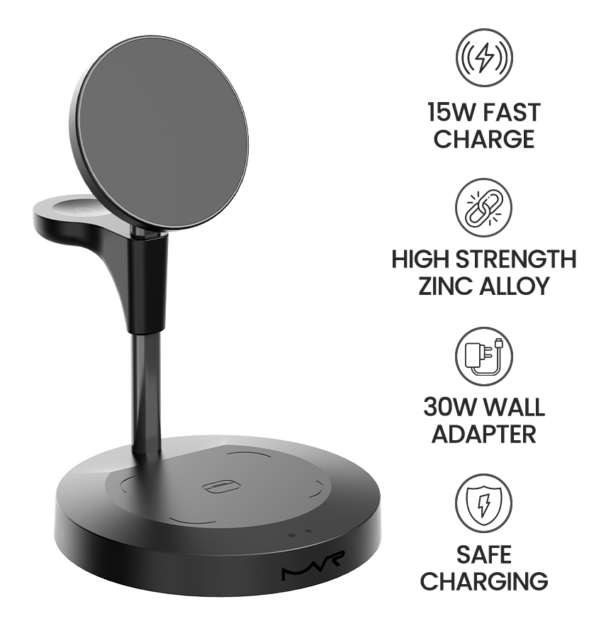 DC-4B MVR 3 in 1 Wireless Portable Charger - Black image 4