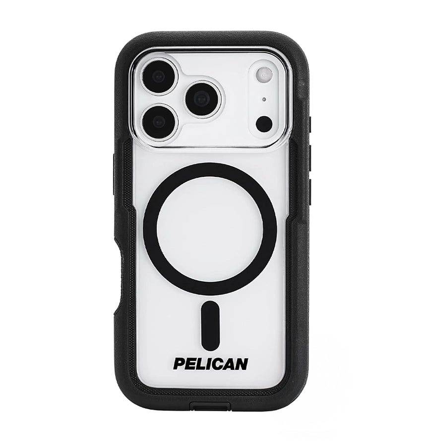 iPhone 17 Pro Case – Black/Clear | Pelican Voyager MagSafe Cover with Holster, Heavy-Duty Protection & Belt Clip image 0