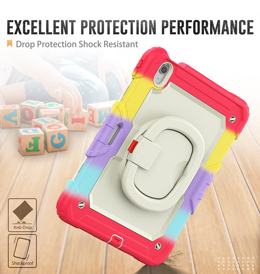 Apple iPad AIR 11 2024/25 Case - Rainbow Red | Survivor GenericHand Strap Stand, Shockproof & Scratch - Resistant Protective Cover image 3
