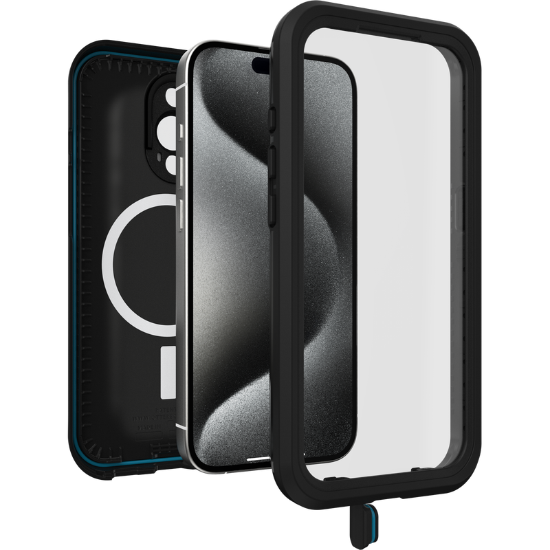 iPhone 15 Pro Magsafe Case - Black | OtterBox Fré Series, Waterproof Protection Back Cover image 2