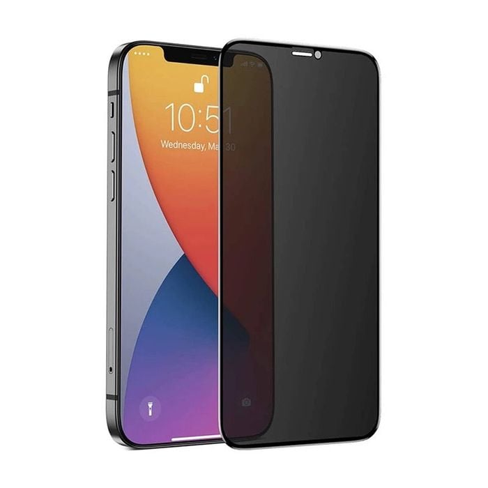 iPhone 12 Mini Privacy Tempered Glass - Black | Anti-Spy Screen Protector with Scratch Resistance