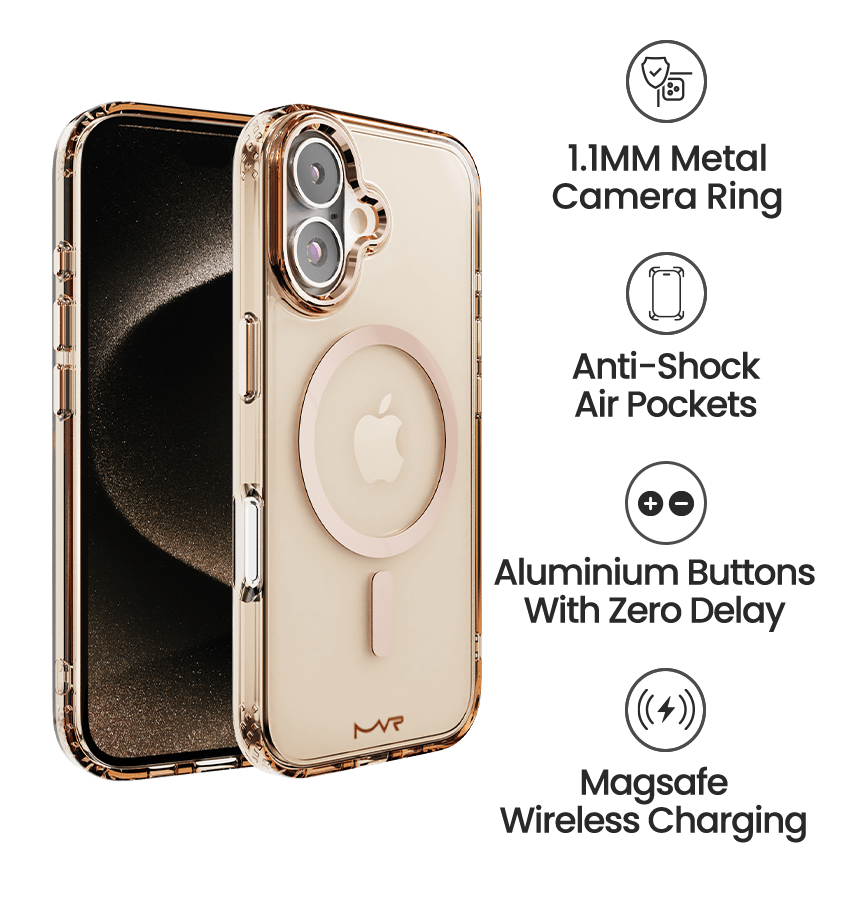 iPhone 16 MVR Impact IMD Case - Rose Gold | MagSafe Compatible, Scratch Resistant Back Cover image 4