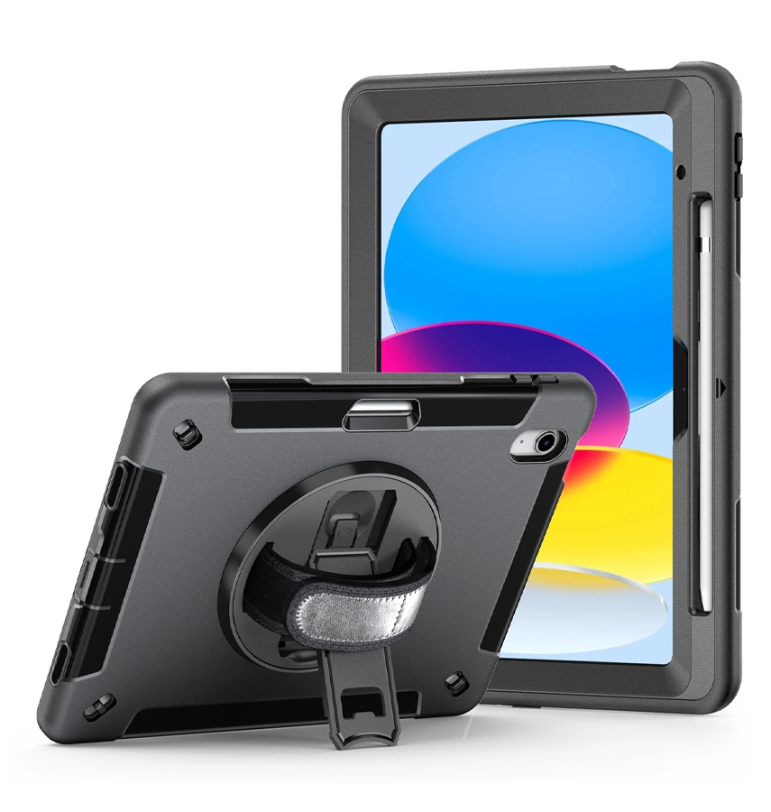 Apple iPad 10.9 (10th Gen) Case - Black | Survivor Generic Rugged Case with Hand Strap, Shockproof & Scratch - Resistant Protective Cover image 0