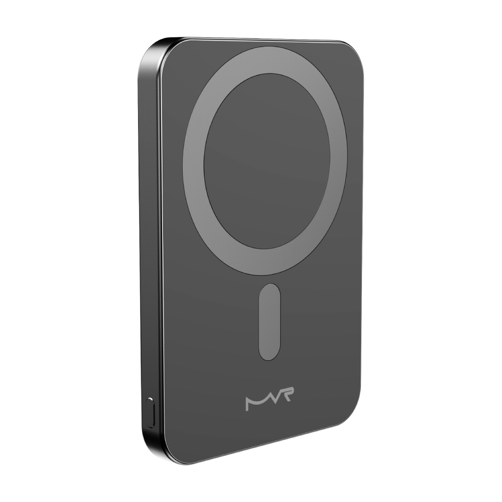 Slim Snap 2.0 5000mAh MagSafe MVR Power Bank - Black | Wireless Qi Charging Compact Design image 2