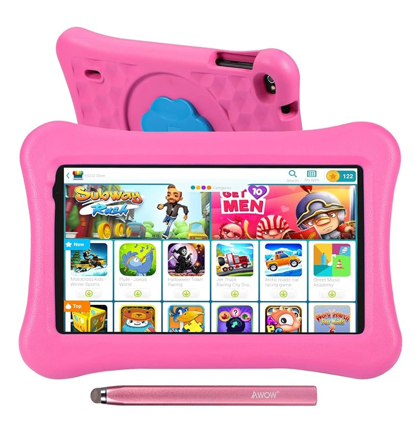 Kids 10-Inch Tablet – Pink | 64GB, Quad-Core, Kidoz Pre-Installed, Parental Controls, Kid-Proof Case image 0